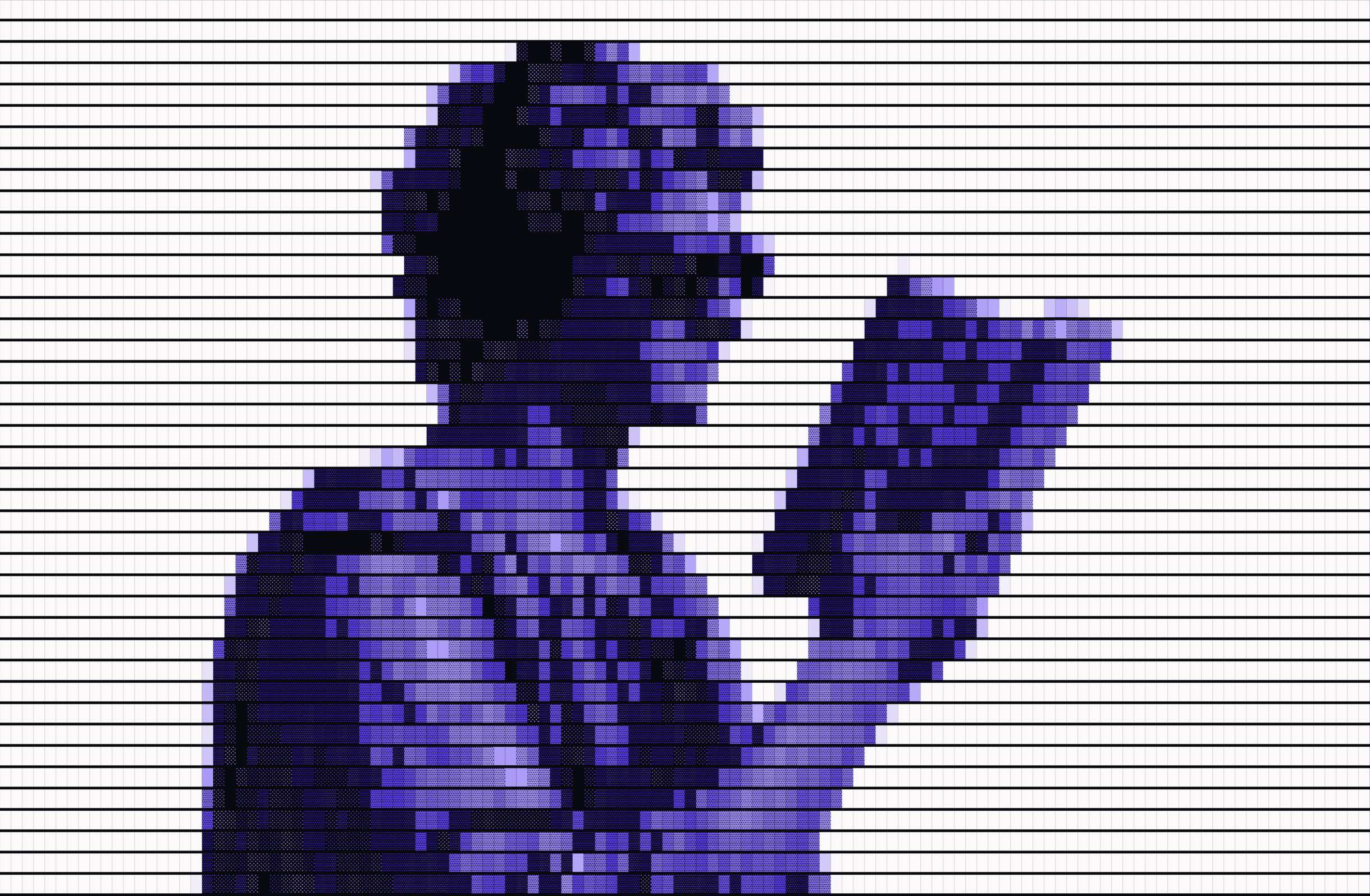 A builder, drawn in blocks, reaching forward